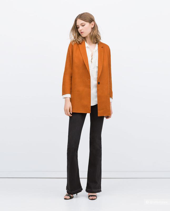 Льняной пиджак-пальто Zara S-M