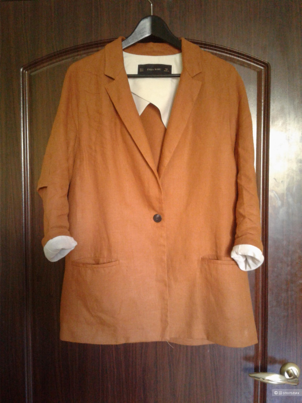 Льняной пиджак-пальто Zara S-M