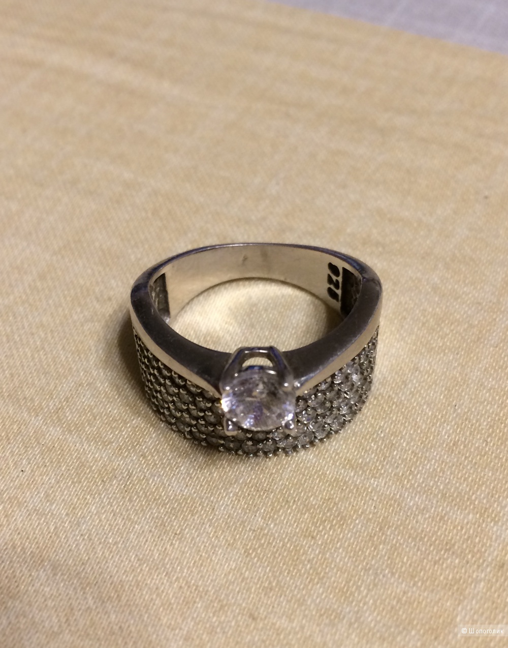 Кольцо с цирконами серебро 925 проба