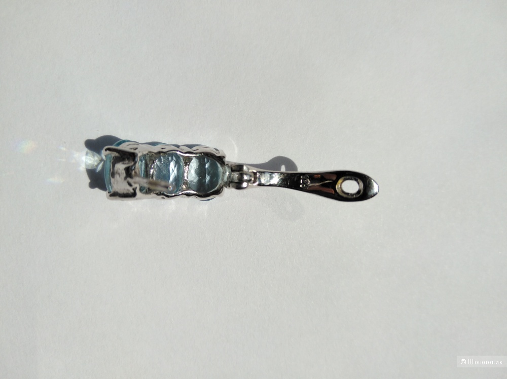 Серьги, серебро 925 с голубыми топазами
