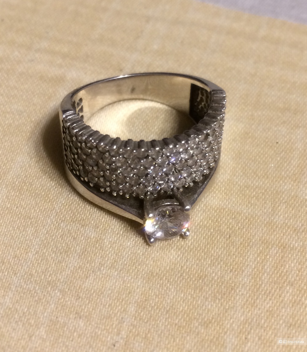 Кольцо с цирконами серебро 925 проба