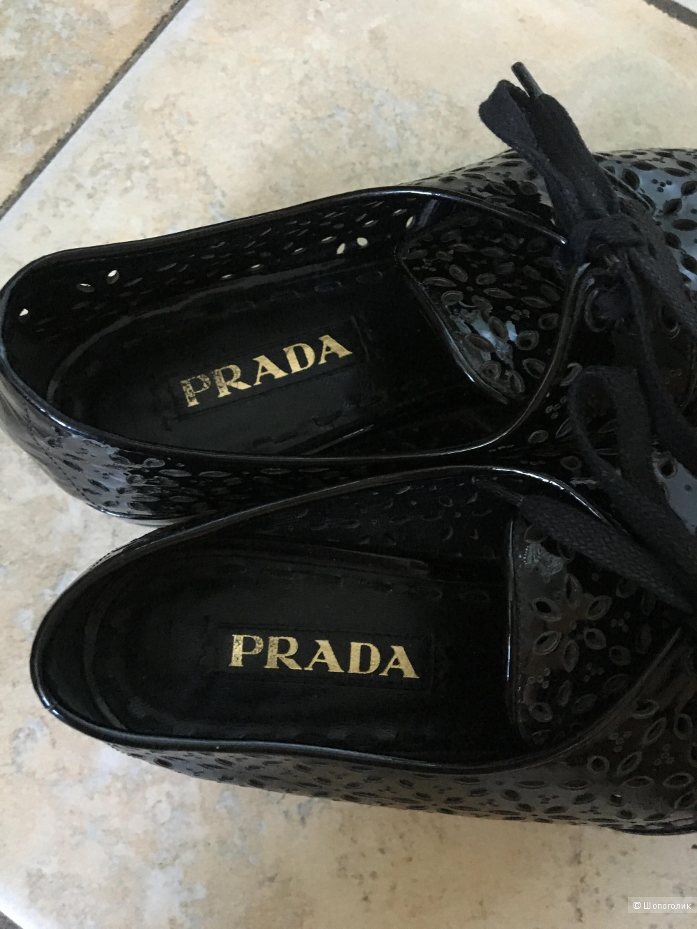 Броги с перфорацией Prada, размер IT 37.