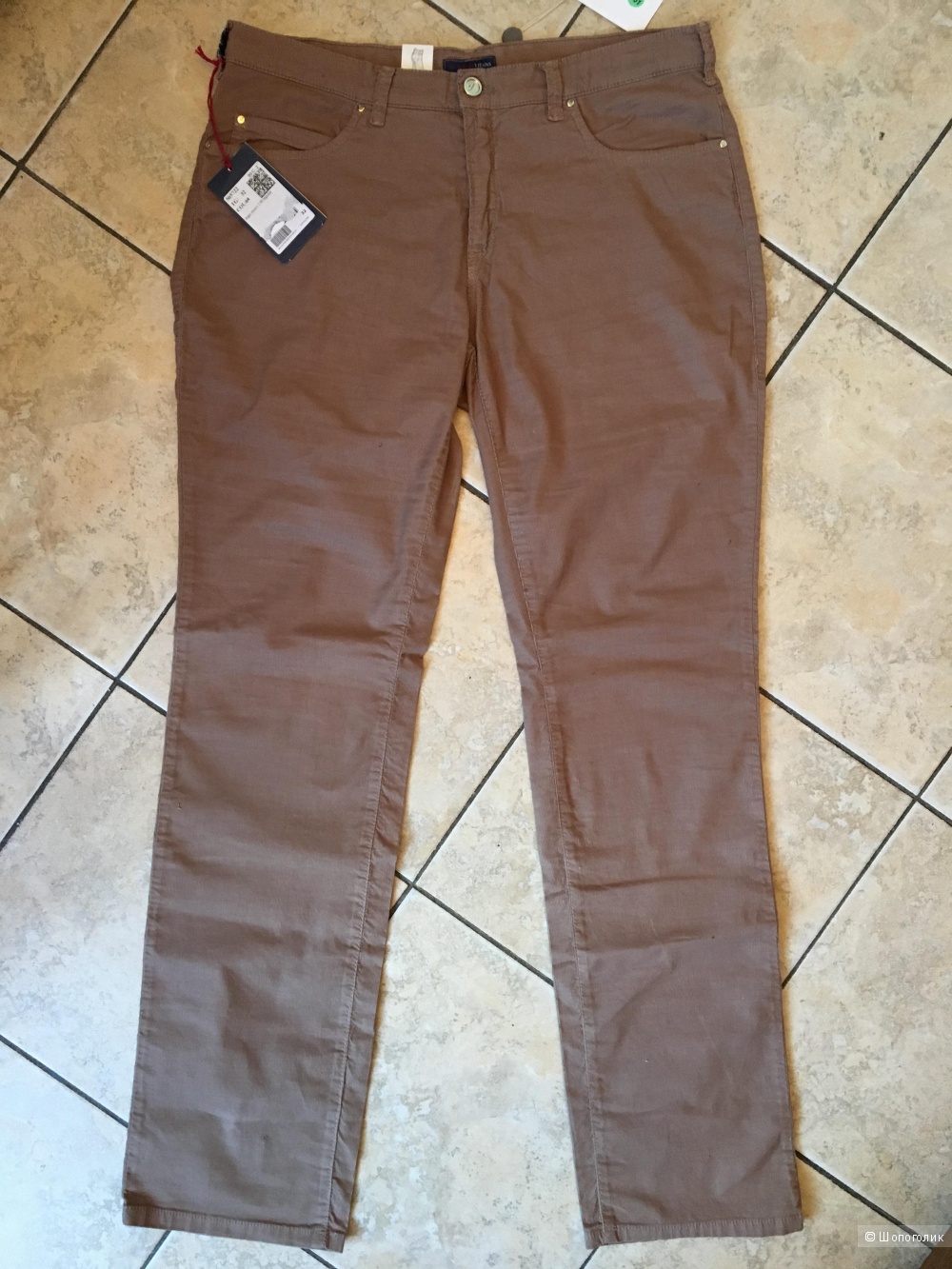 Брюки Trussardi Jeans из микровельвета, размер джинсовый 32