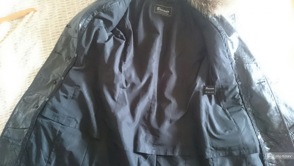 Кожаное пальто Bassanio Осень+Зима с меховой подкладкой размер 42/44