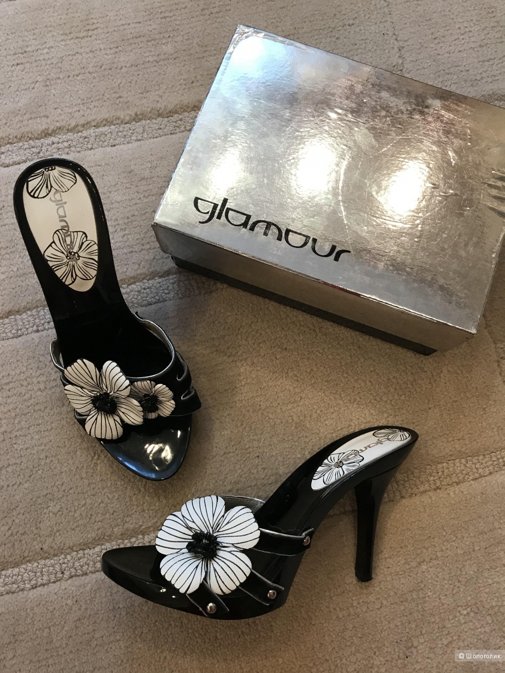 Сабо на каблуке,Glamour,размер 40