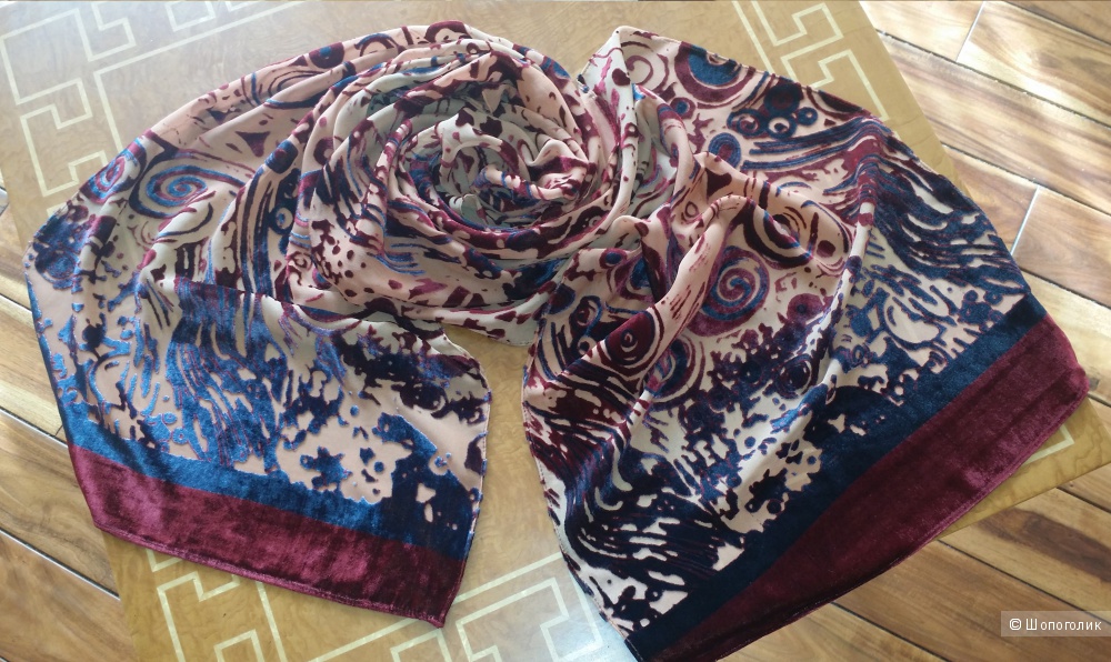 Шелковый шарф 163 см *40 см