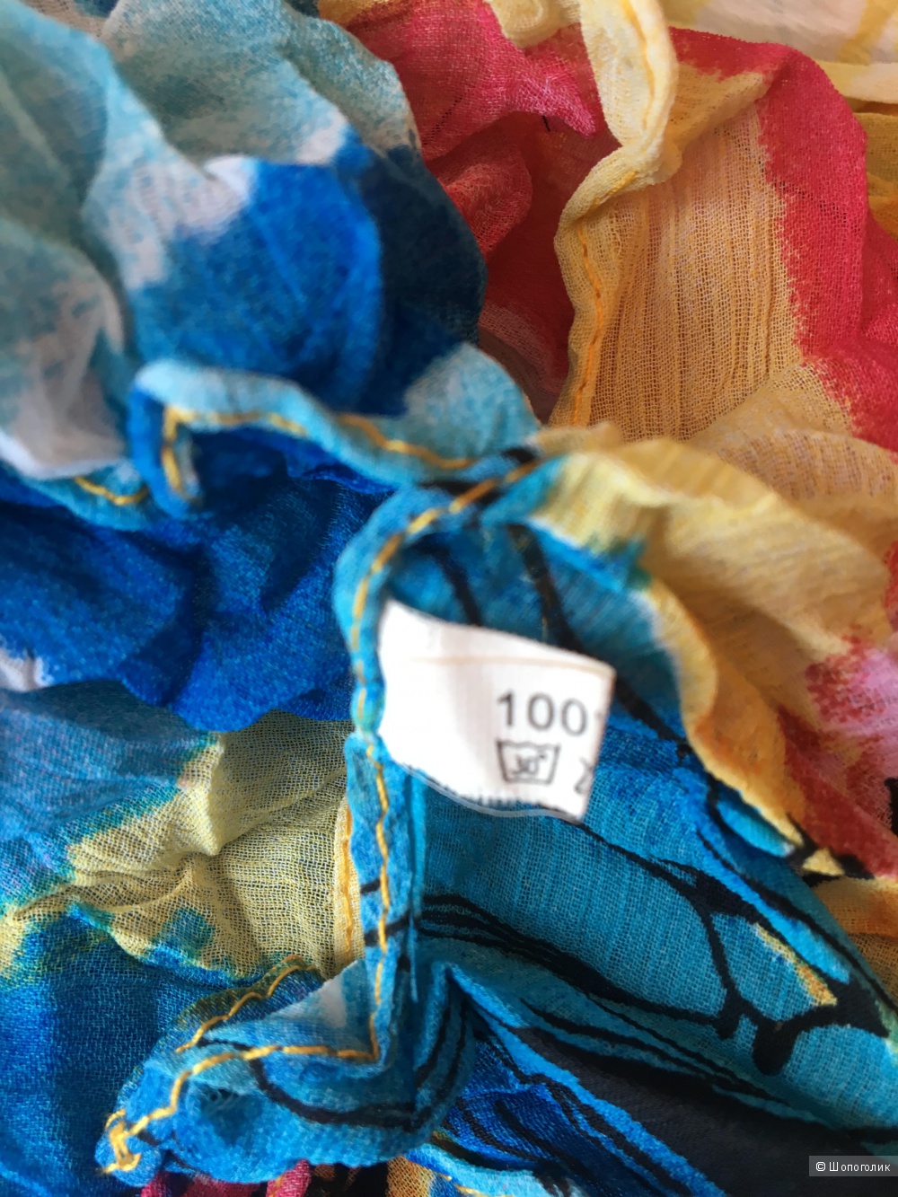 Палантин-шарф, 100% шелк