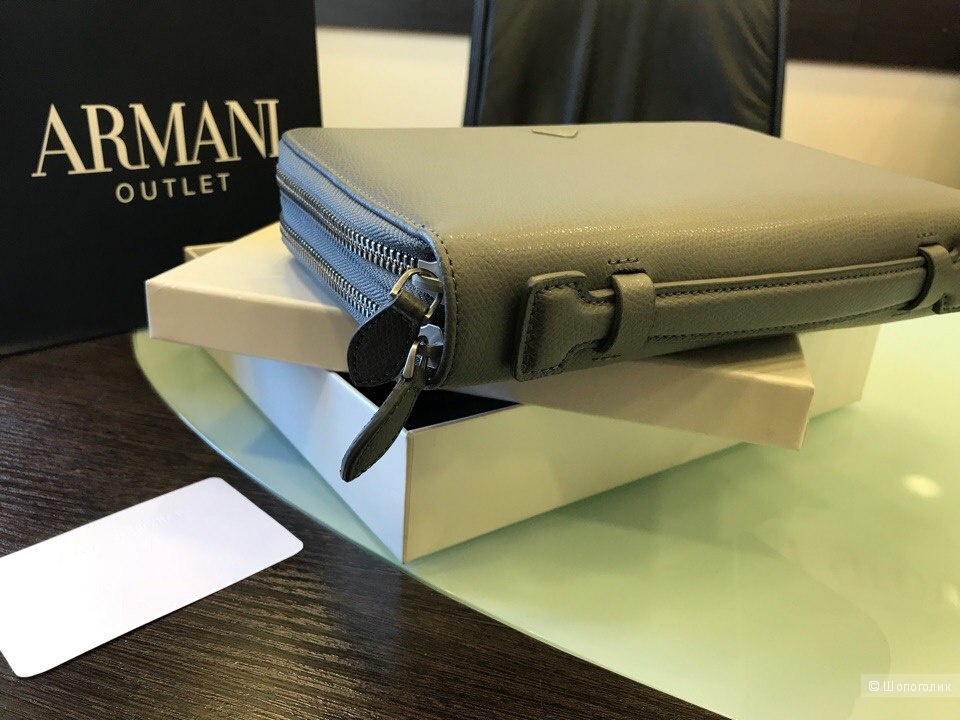 Мужской кошелек сумка Emporio Armani, размер 22 см х 14,5 см