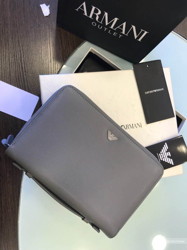 Мужской кошелек сумка Emporio Armani, размер 22 см х 14,5 см