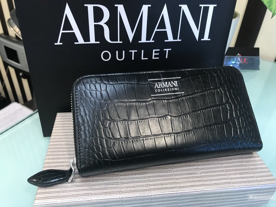 Женский кошелек Armani Collezioni, размеры 18,5 см х 9,5 см