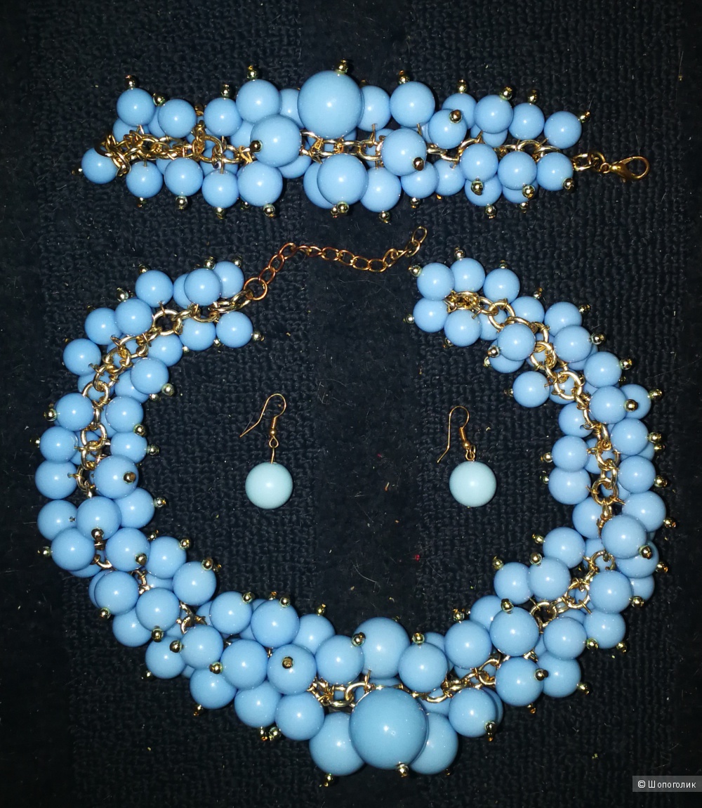 Ожерелье и браслет из круглых бусин