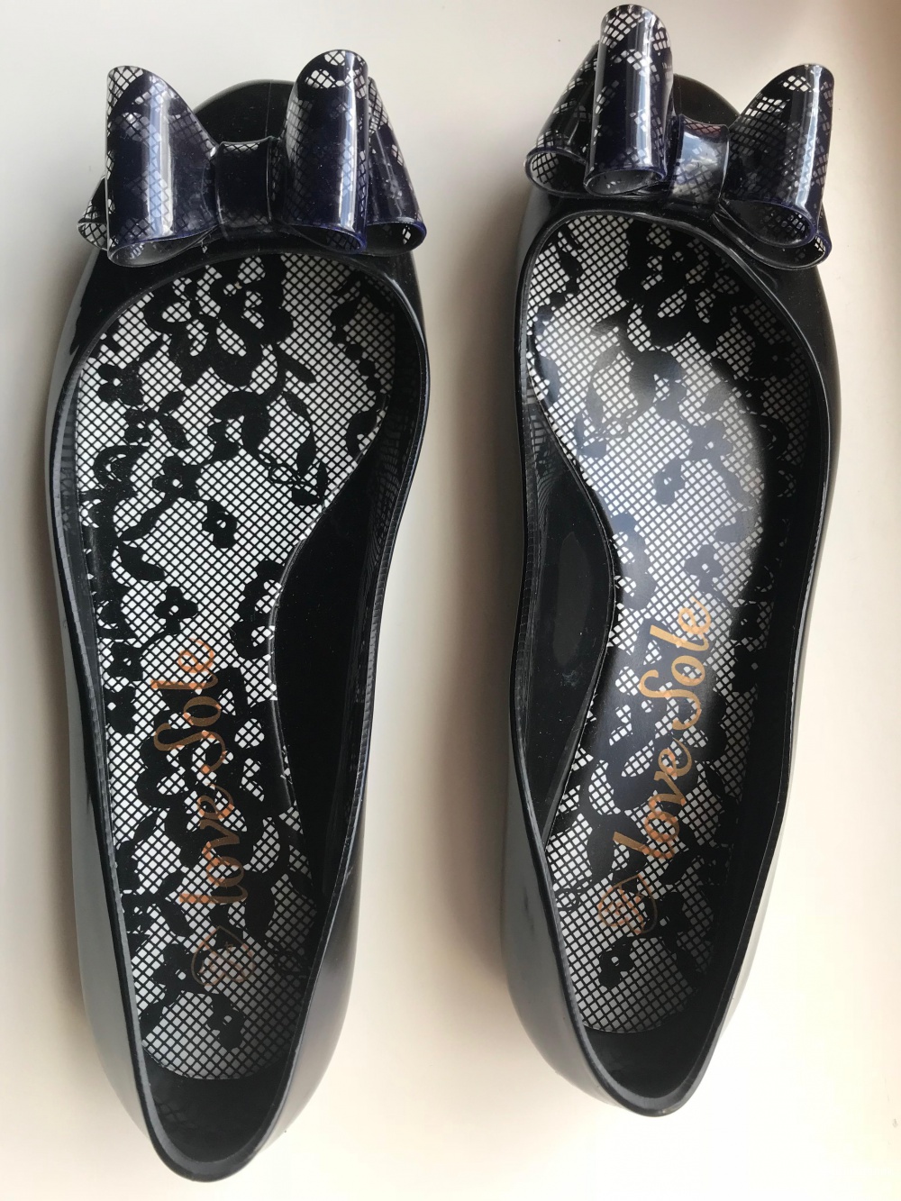 Чёрные резиновые балетки, LOVE SOLE, 36-36,5 размер