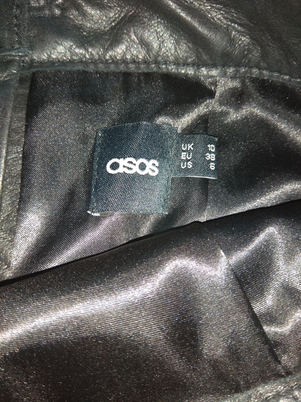 Кожаная миди-юбка Asos, размер UK10