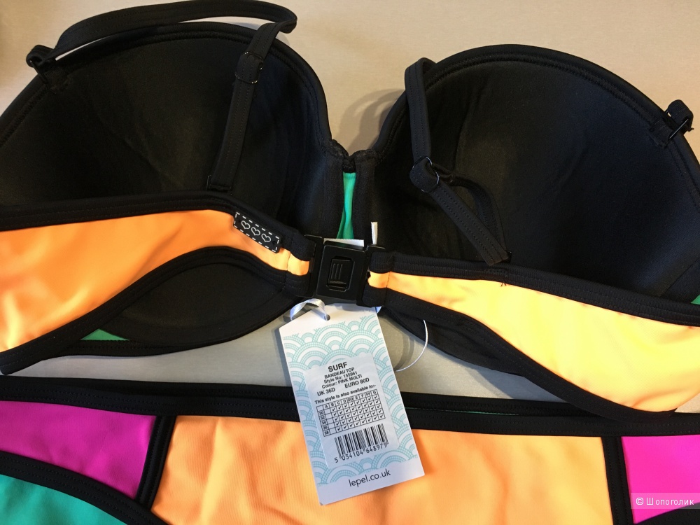 Трехцветный купальник Lepel swim. 36D/80D, 12UK. На рос. 48