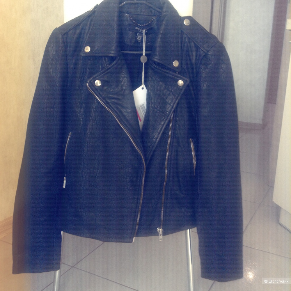 Кожаная чёрная куртка-косуха MUUBAA размер 44 рус (UK10, US 6)
