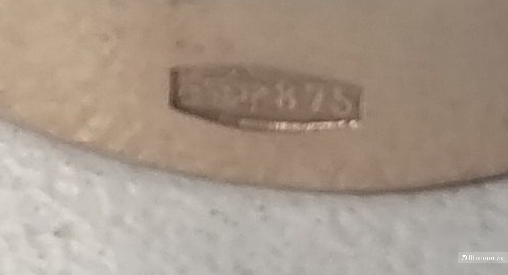 Кольцо серебро 875 позолота корунды размер 16-16,5