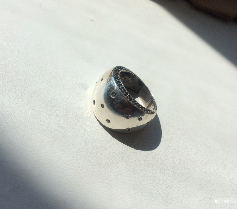Широкое кольцо серебро 925 вставки фианиты размер 18