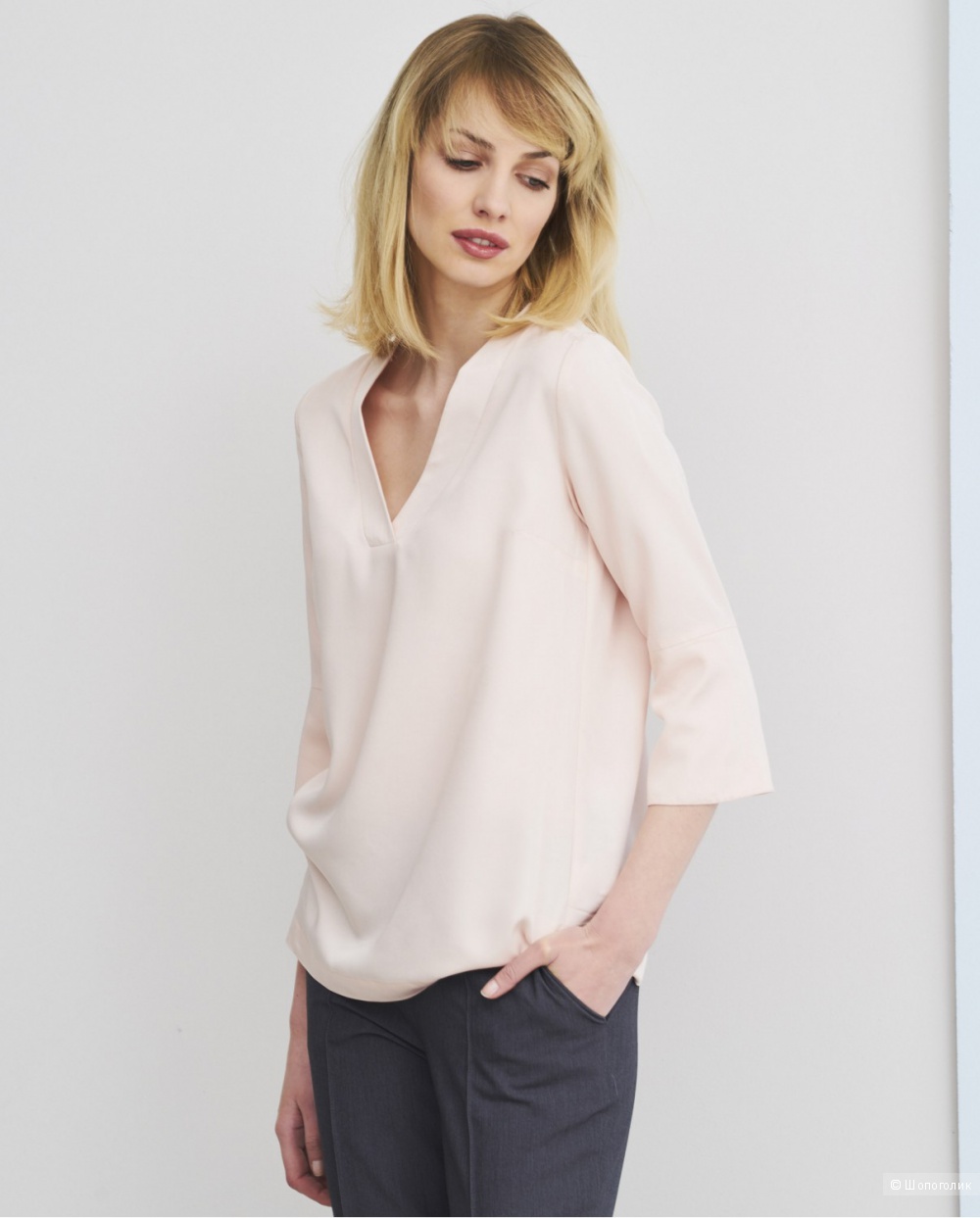 Massimo Dutti: белая хлопковая рубашка, 44-46