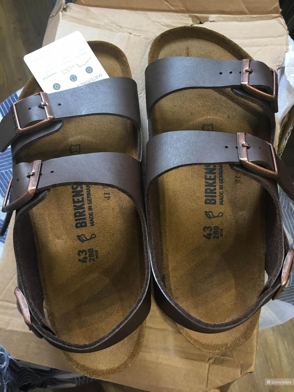 Мужские сандалии Birkenstock, размер 43. 28 см по стельке.