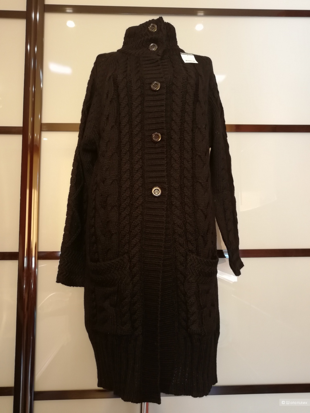 Шерстяное вязаное пальто-кардиган Woolovers размер M
