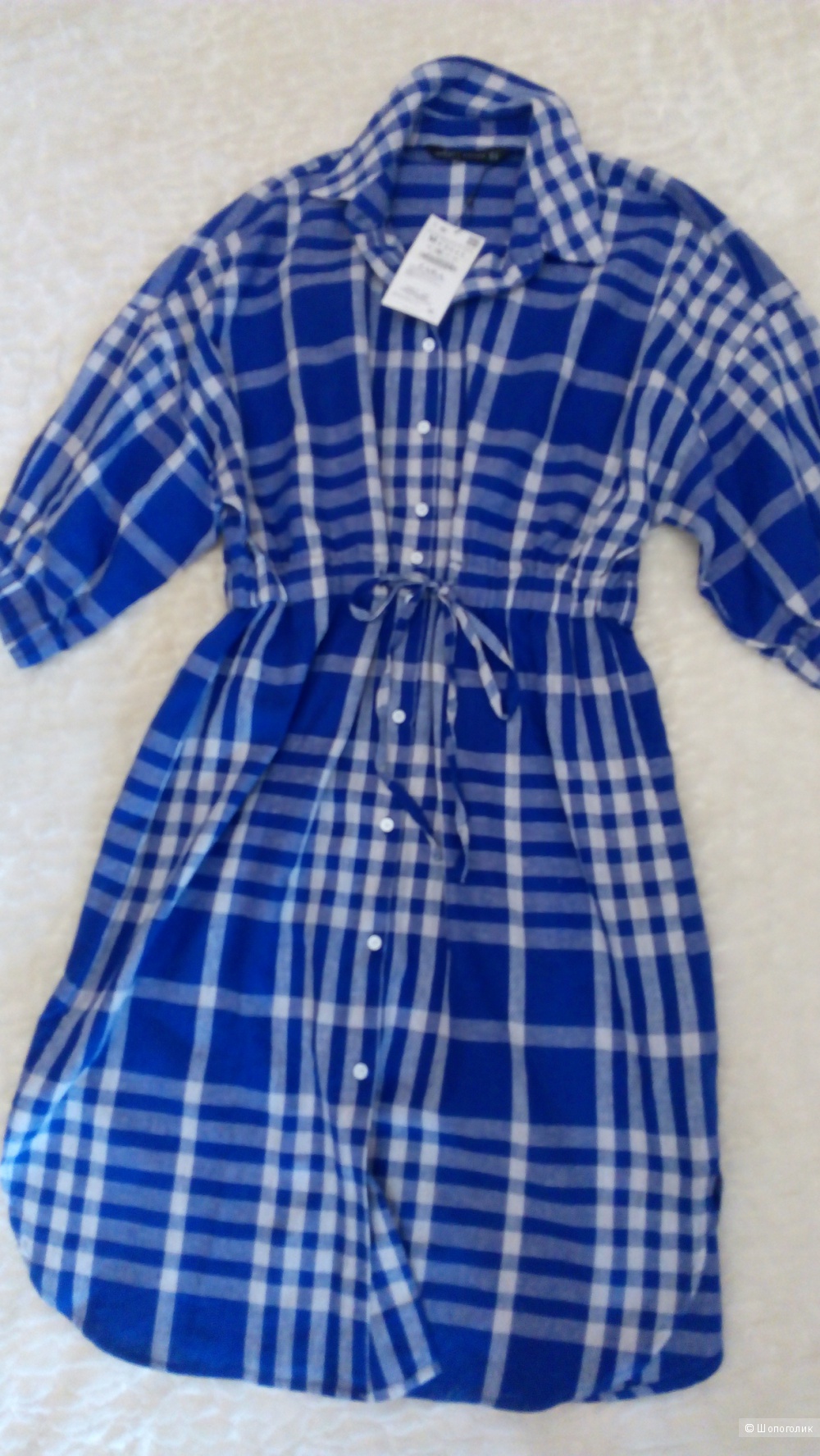 Льняное платье-рубашка ZARA, размер М