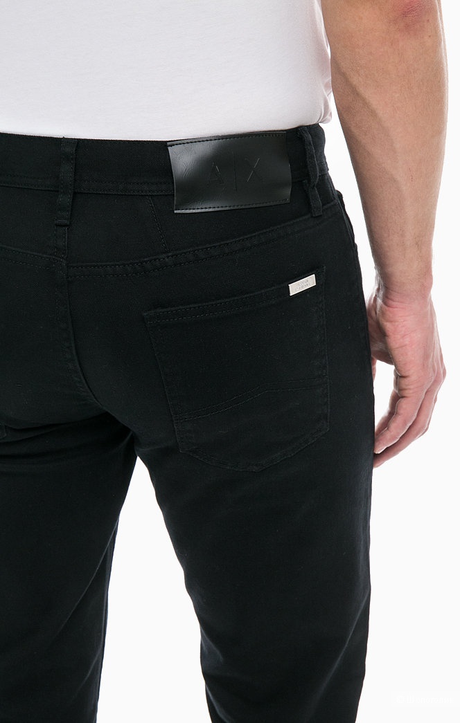 Черные брюки из денима с карманами ARMANI EXCHANGE, размер 31 (46-48)