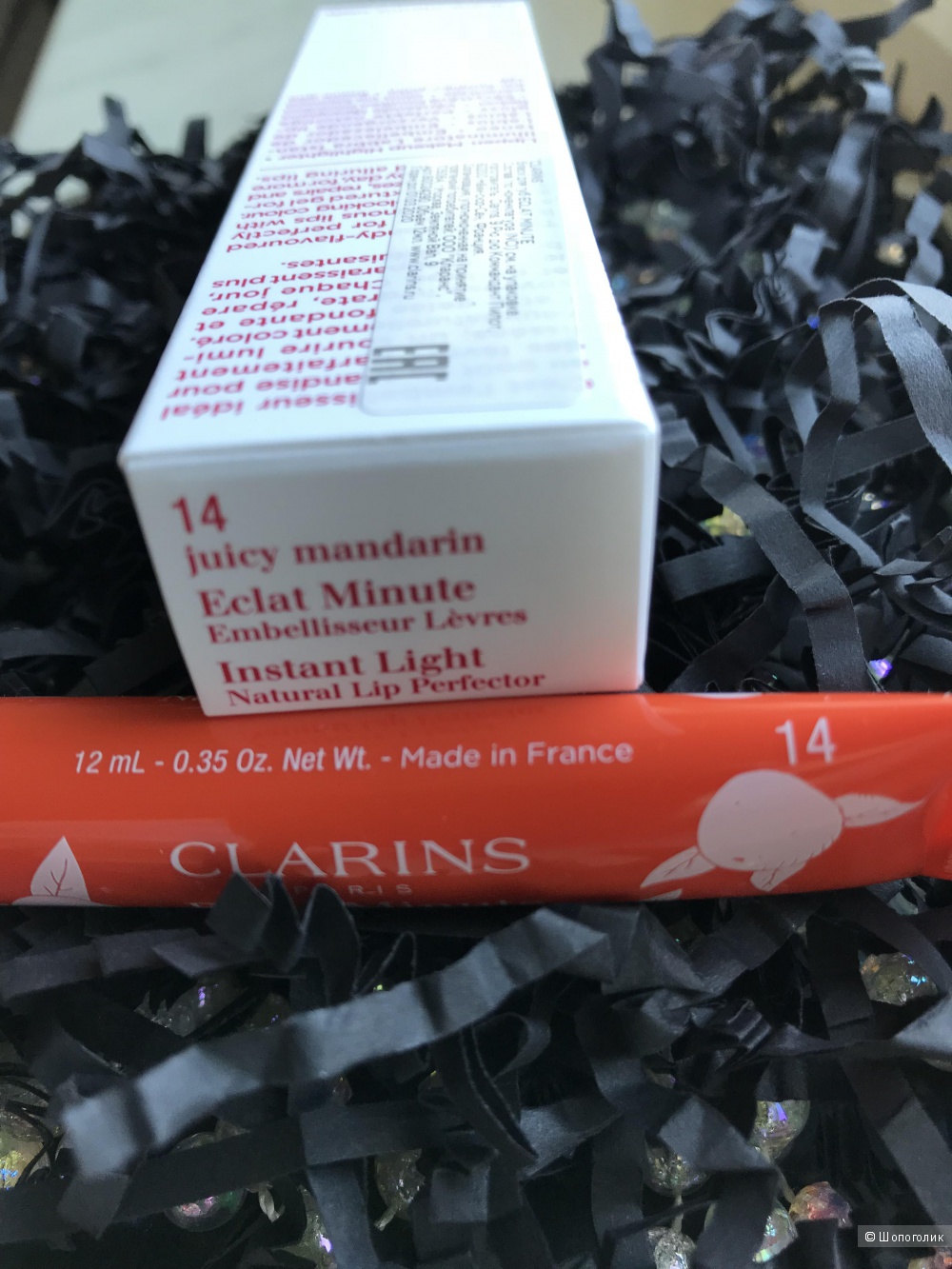 Бальзам для губ Eclat Minute CLARINS, оттенок 14 Juicy mandarin, объём 12 ml