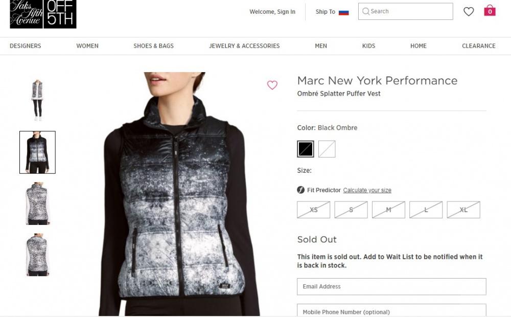 Пуховый жилет MARC NEW YORK. р.S-M