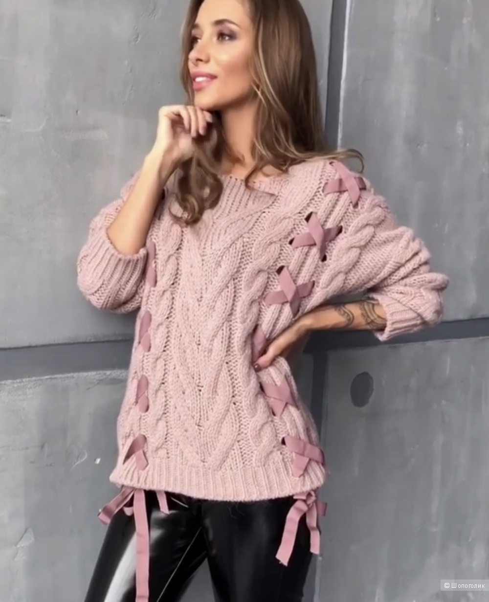 Свитер с косами DINS TRICOT, oversize