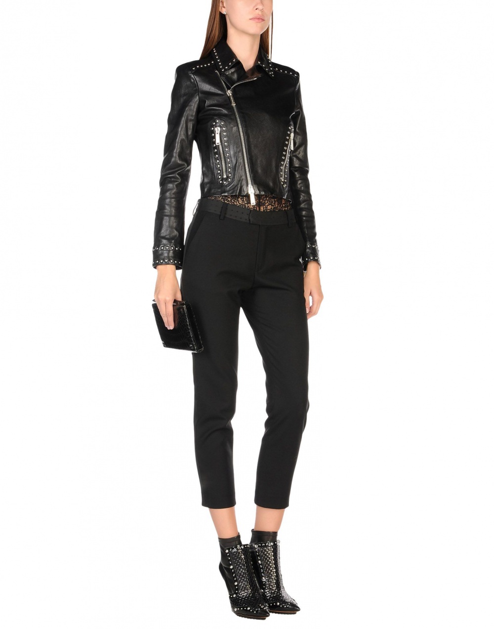 Кожаная куртка косуха DSQUARED2,42 IT (44 RUS)