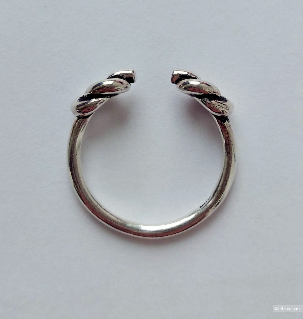 Кольцо "Узелки", серебро 925, размер регулируемый