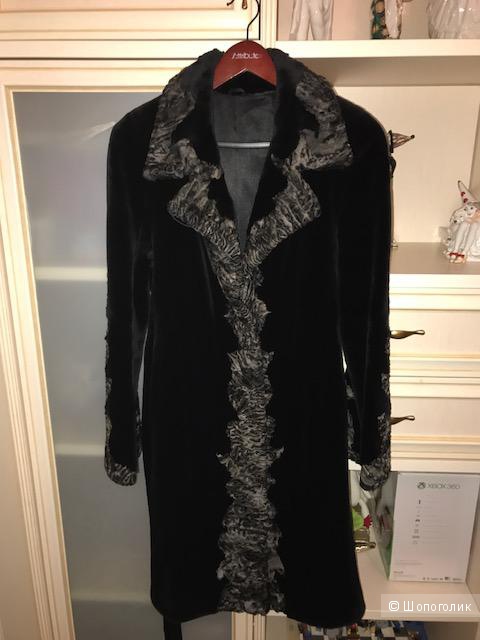 Пальто из стриженой норки, Saga furs, размер 42-44