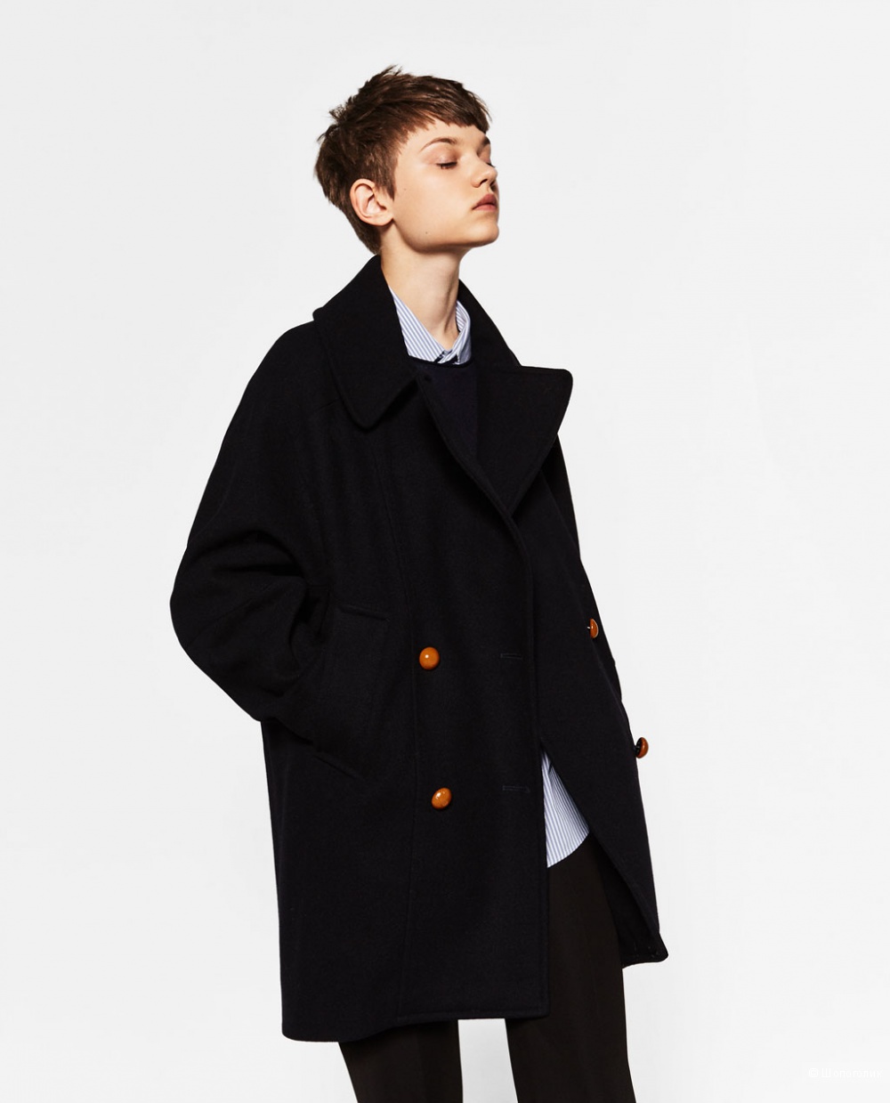 Шерстяное пальто Zara размер L