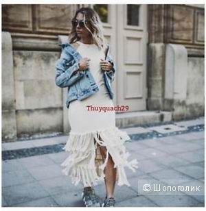 Платье с бахромой Zara S