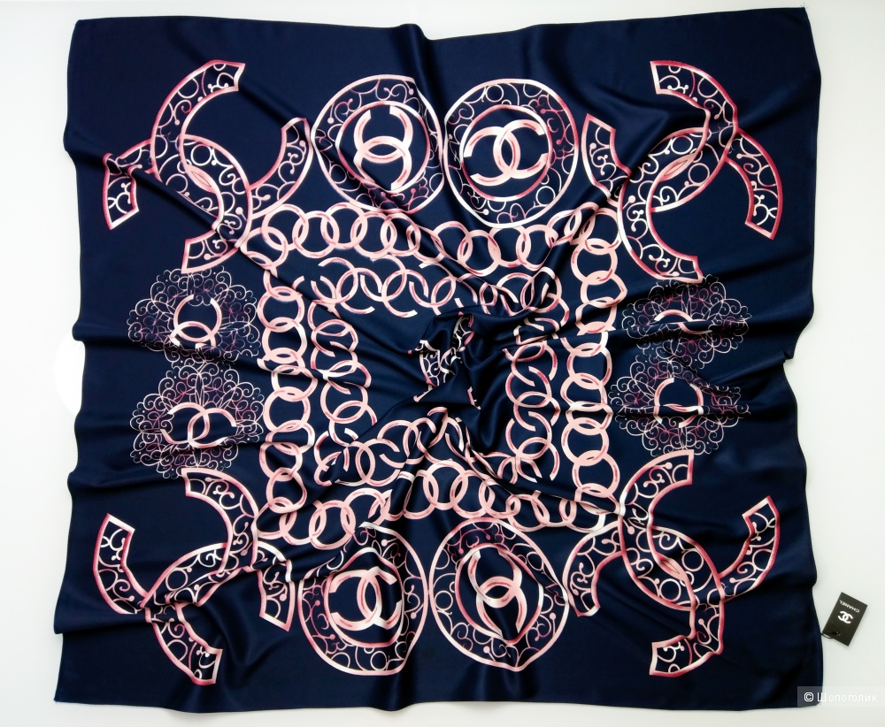 Платок Chanel, midnight blue, 90*90 см.