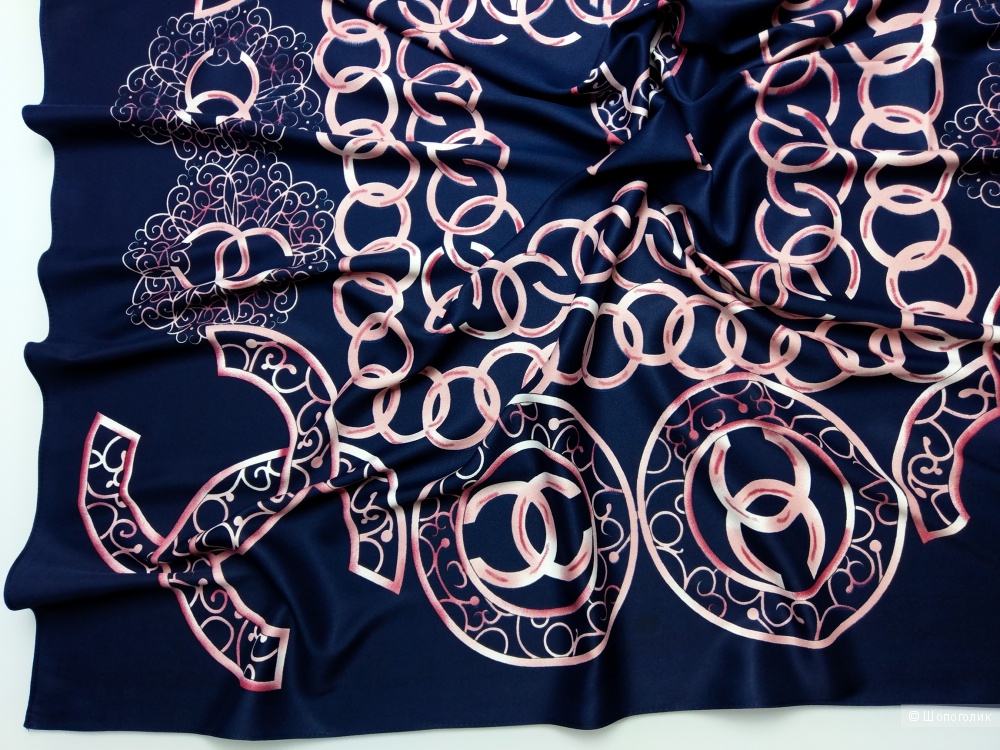 Платок Chanel, midnight blue, 90*90 см.