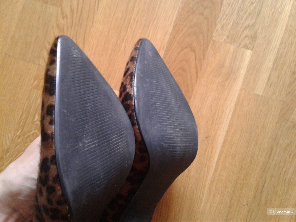 Кожаные туфли из меха пони La Redoute, размер 37,5