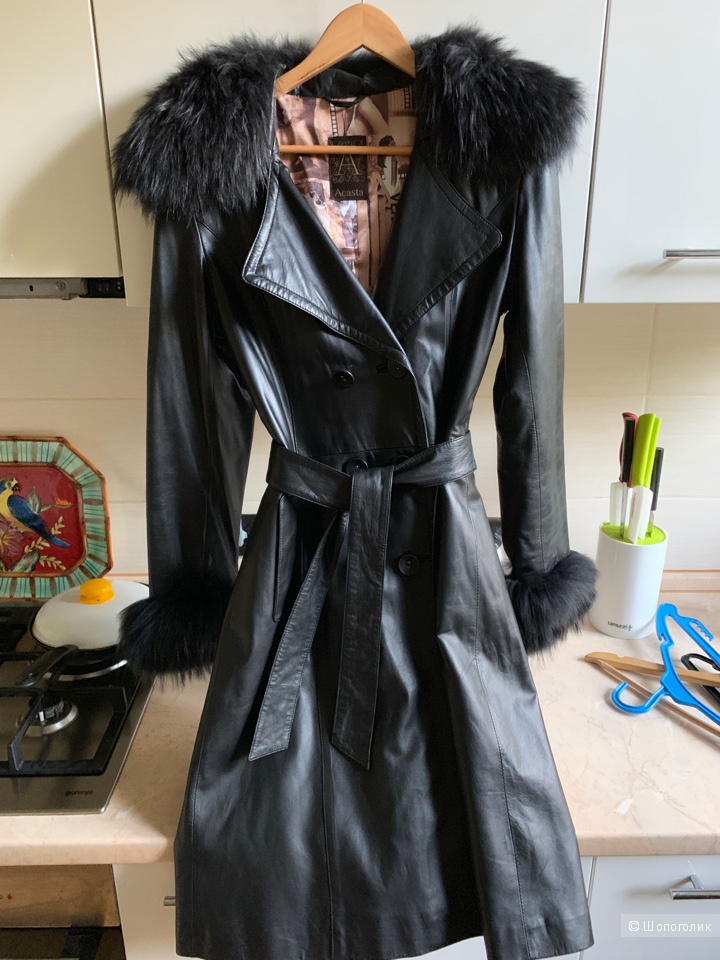 Кожаное пальто Acasta, 46 размер, S/M