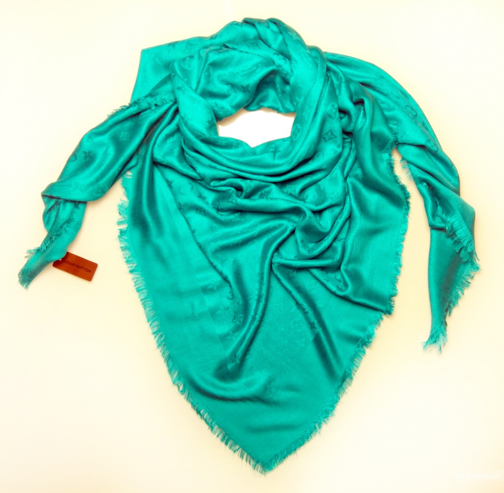 Шаль/платок Louis Vuitton, turquoise, 140*140 см.