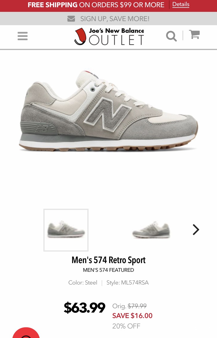 Кроссовки New balance 574 retro sport, US 11