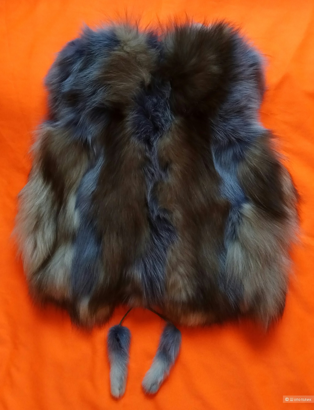 Детский меховой  жилет из чернобурки,Fur Natural,5-11 лет