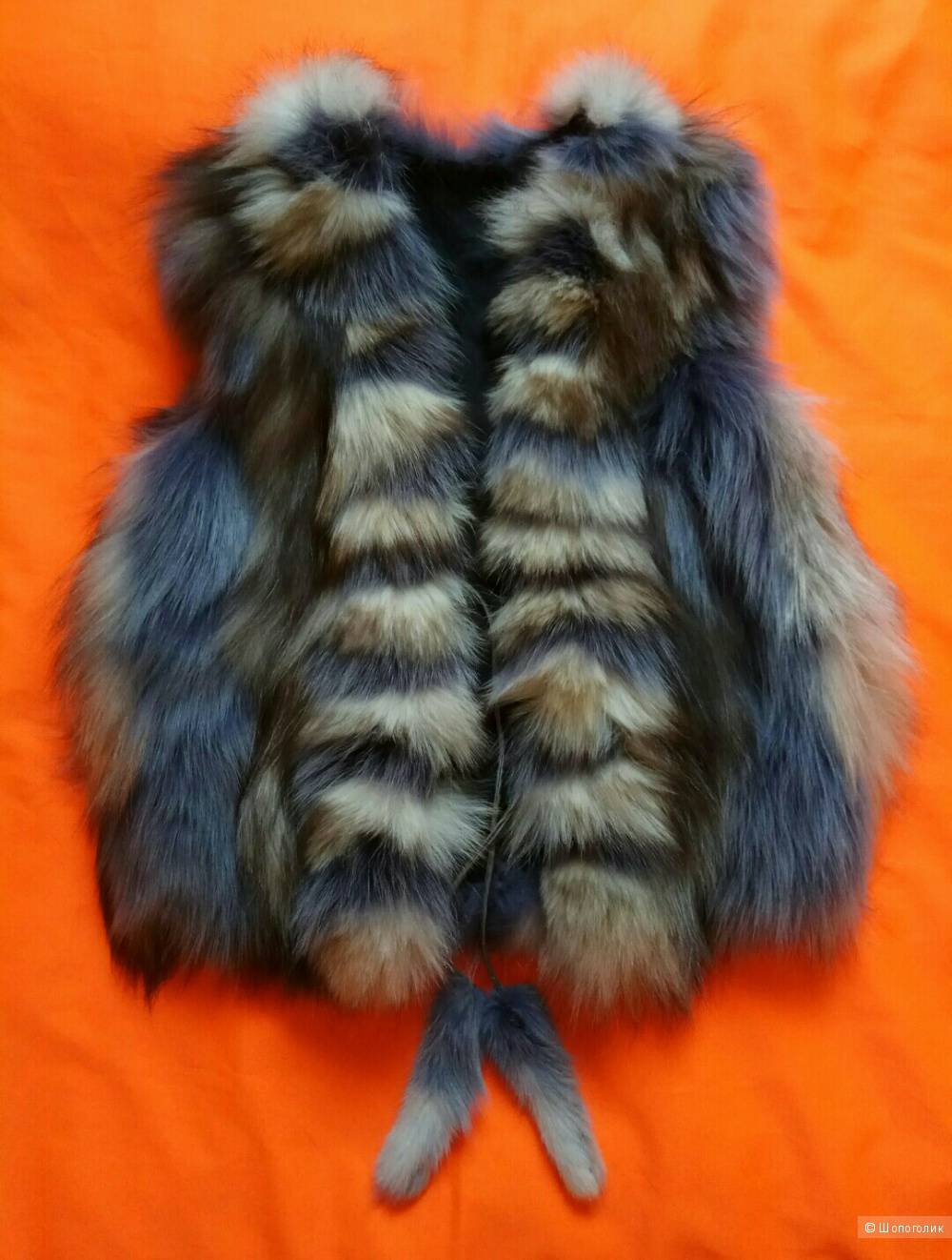 Детский меховой  жилет из чернобурки,Fur Natural,5-11 лет
