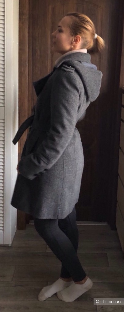 Пальто зимнее Miltex, цвет серый ёлочка,  размер 42-44