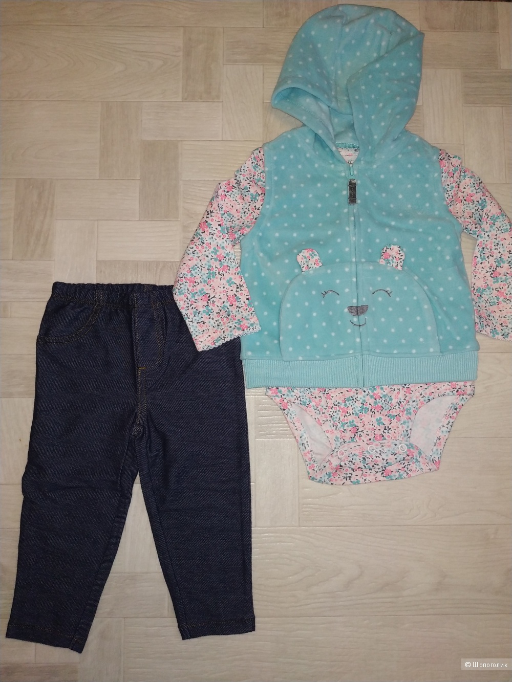 Комплект Carters 3в1, размер 12м (72 - 76 см)