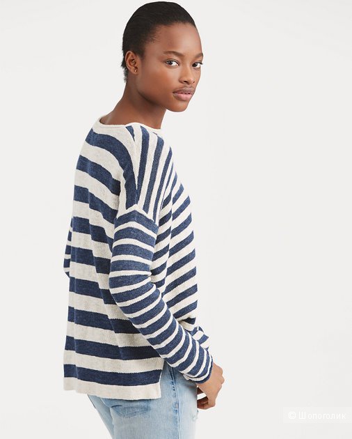 Джемпер RALPH LAUREN Striped Linen-Blend Sweater, S-L (оверсайз)