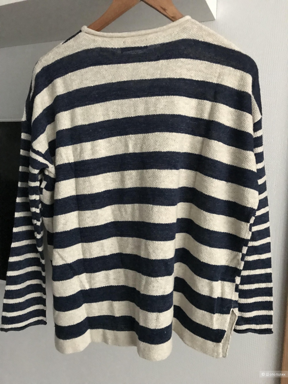 Джемпер RALPH LAUREN Striped Linen-Blend Sweater, S-L (оверсайз)