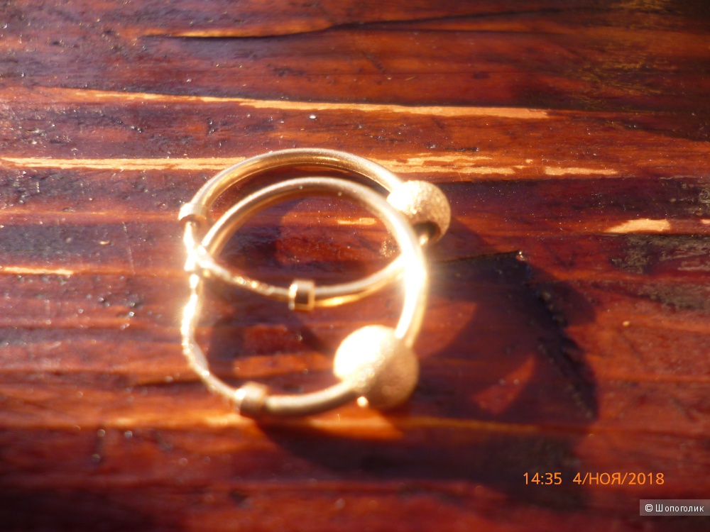 Серьги-кольца «Конго» из красного золота 585 пробы