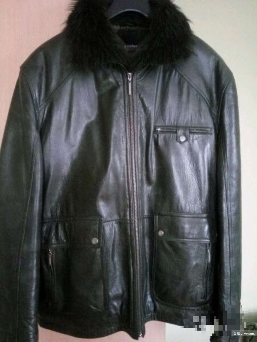 Зимняя кожаная куртка Jorg Weber, размер 54-56
