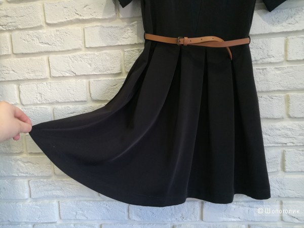 Черное платье с расклешенной юбкой, No name, размер S.