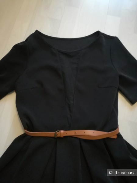 Черное платье с расклешенной юбкой, No name, размер S.